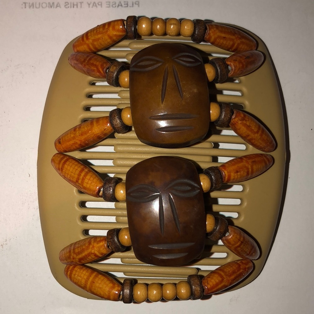 African Butterfly Hair clip- blonde comb